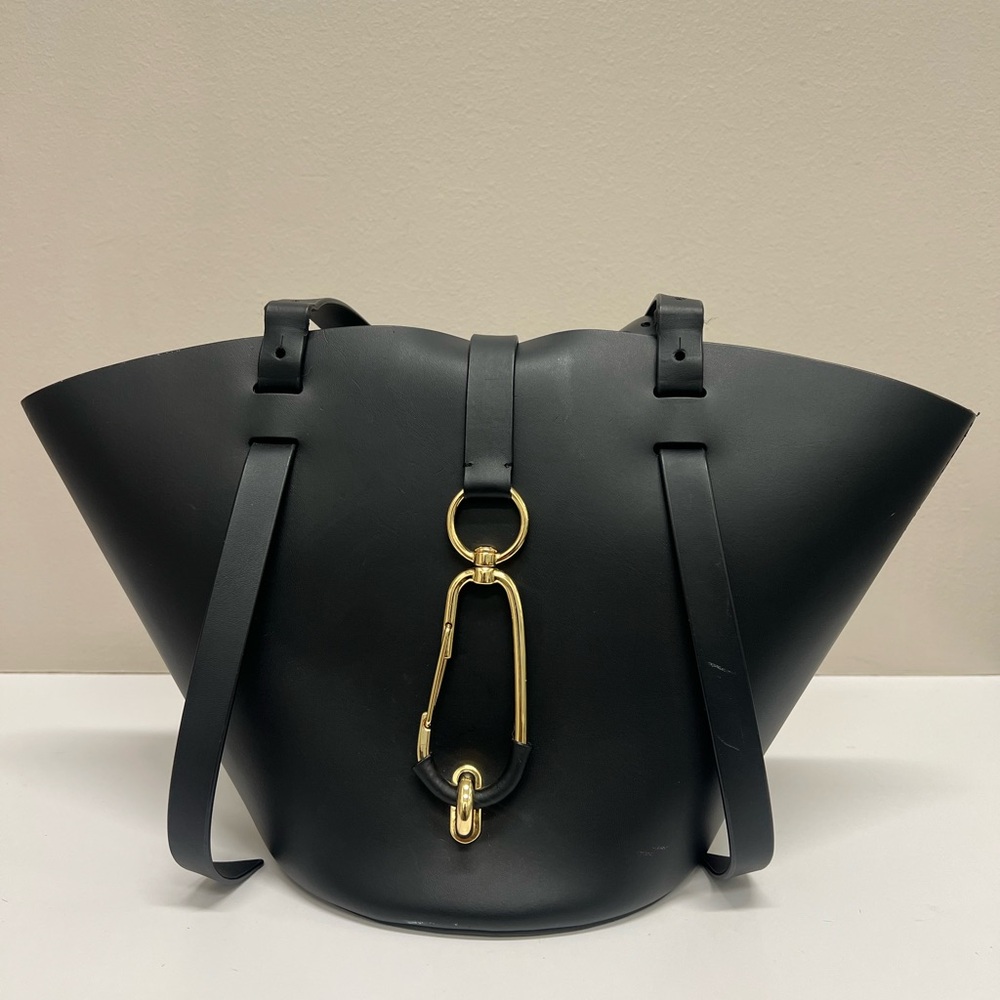 ZAC Zac Posen Black Tote with Gold Logo - Picture 2 of 5